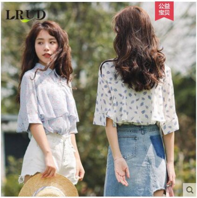 [해외] 인기신상 여성 여름 쉬폰 패션 블라우스 반팔 우아한 예쁜 코디하기 좋은