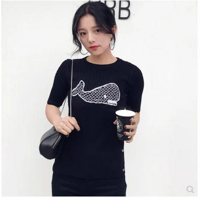 [해외] 여성 신상 자수 인화 티셔츠