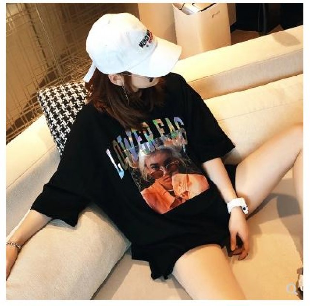 [해외] 여성 신상 캐주얼 인화무늬 티셔츠