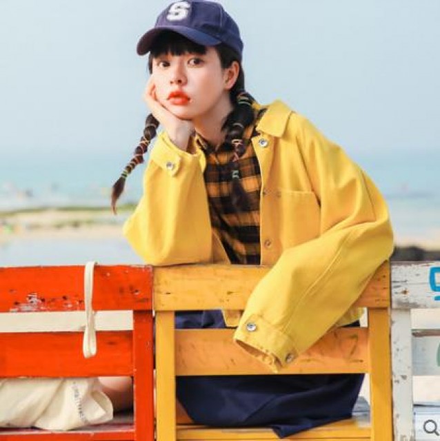[해외] 봄신상 여성 퀄리티 패션 캐주얼 벌룬소매 데님자켓