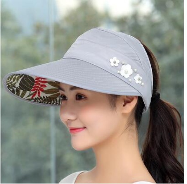 [해외] 인기신상 여성 여름 모자 썬캡 외출용 챙모자 접이식 바이커