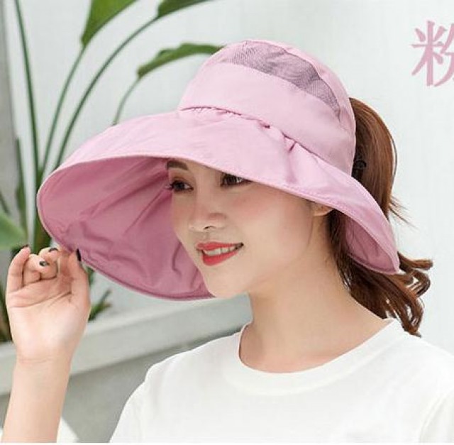 [해외] 여성 여름 데일리 자외선차단 선캡 모자 햇빛가리개 돌돌이모자
