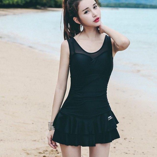 [해외] 여성 신상 여름 섹시 연체 수영복 커버 날씬 블랙 원피스 스커트