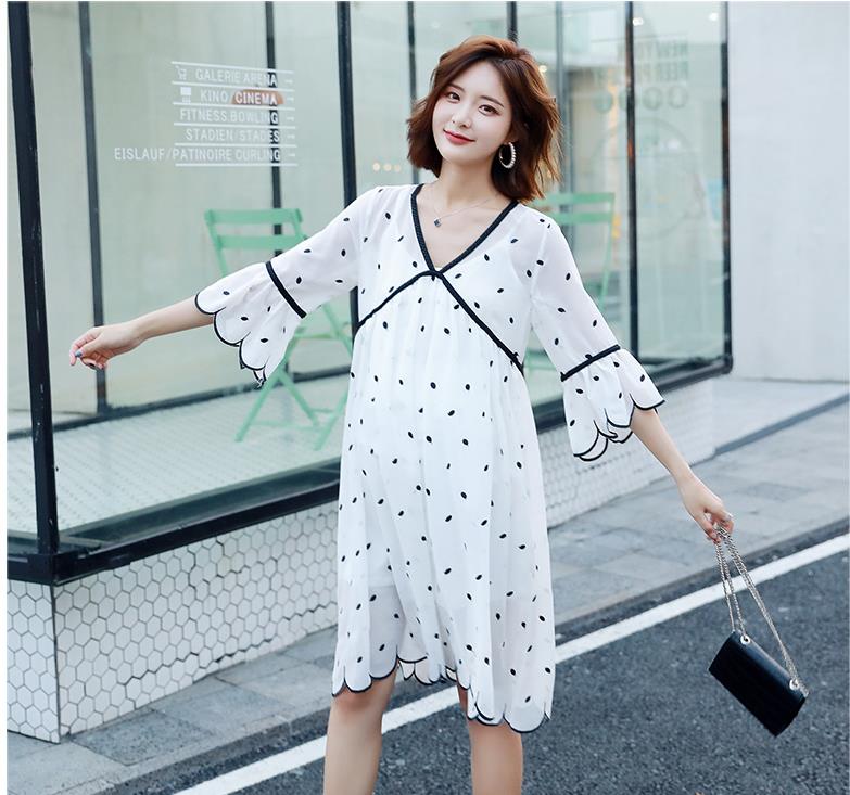 [해외] 여름신상 여성 퀄리티 패션 캐주얼 루즈핏 임산부 쉬폰원피스 투피스 여름원피스