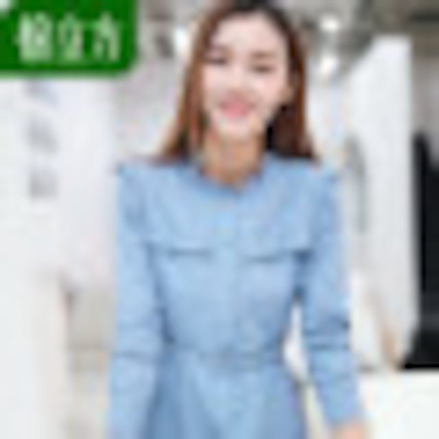 [해외]W14411F 봄 드레스 여성 긴 소매 면화 큐브 한국어 버전 2018 새로운 레이스 칼라 칼라 허리는 얇은면 셔츠 스커트되었습니다