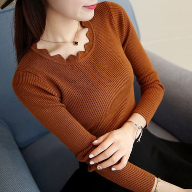 [해외] 신상 여성 스웨터 니트 라운드 티