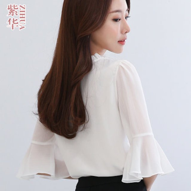 [해외] 신상 여성 쉬폰 기본 블라우스 셔츠