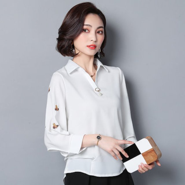 [해외] 신상 여성 기본 블라우스 슬림 셔츠
