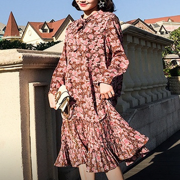 [해외] 여성의류 베로나 플로랄 핑크 플라워 드레스